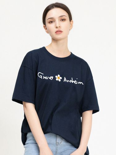 Flower Smile Logo T-shirt_Navy - GRAVER - Modalova