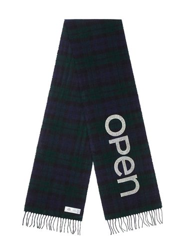 Open YY Tartan Wool Scarf_Green - OPEN YY - Modalova