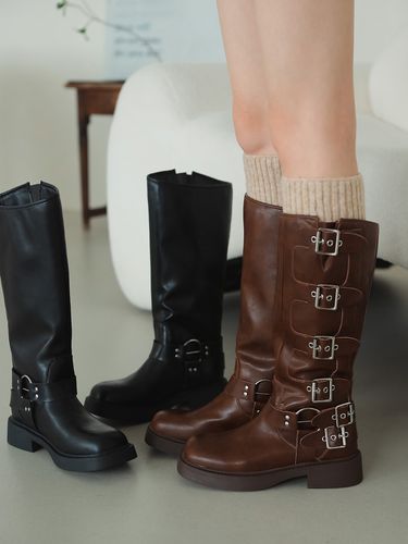 Biker Long Boots_2 Colors - fri fla - Modalova