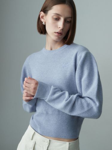 Puffed Sleeve Sweater_Lavender - RE RHEE - Modalova