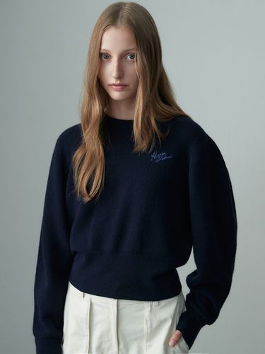 Puffed Sleeve Sweater_Midnight Navy - RE RHEE - Modalova