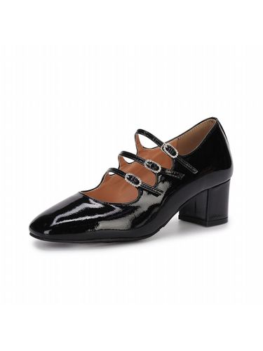 Jewel Buckle 3-Strap Pumps (6cm)_Black - FORMEL CAMELE - Modalova