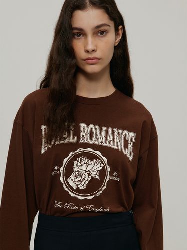 Rose Print Long Sleeve T-Shirts_Brown - a.t.corner - Modalova