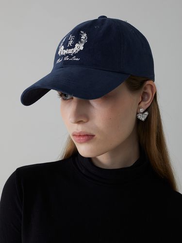 Washed Color Crown Logo Ball Cap_Navy - ITER - Modalova