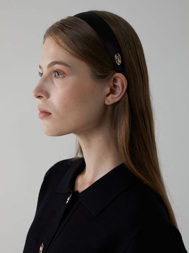 Classic logo Satin Headband_Black - ITER - Modalova