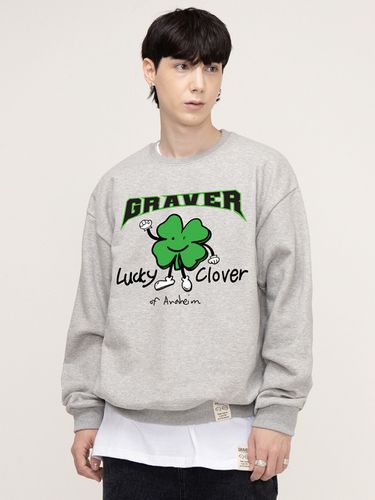 UNISEX] Lucky Clover Center Sweatshirt_Grey - GRAVER - Modalova