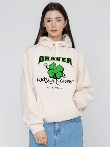 UNISEX] Lucky Clover Center Hoodie - GRAVER - Modalova