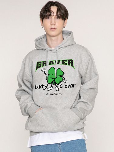 UNISEX] Lucky Clover Center Hoodie_Grey - GRAVER - Modalova