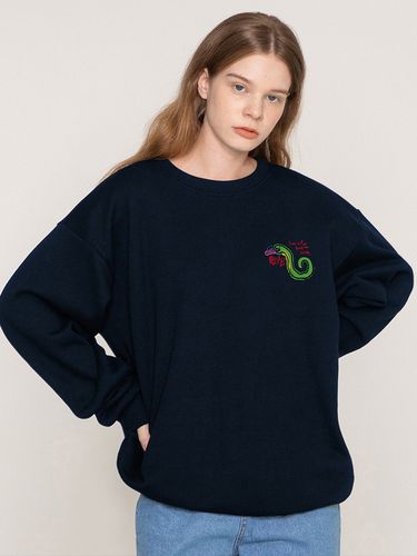 UNISEX] GOOD Sweatshirt_Navy - GRAVER - Modalova