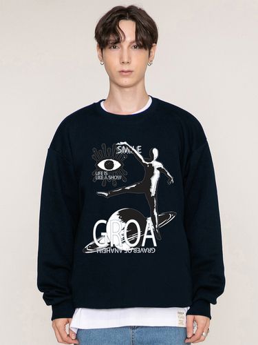 ODNR-UNISEX] Chaos Of Art Sweatshirt_Navy - GRAVER - Modalova