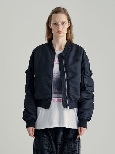 Ribbon Outpocket Bomber Jacket_Black - MARGESHERWOOD - Modalova