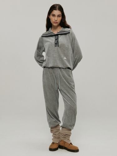 Velour Banding Pants_Grey - a.t.corner - Modalova