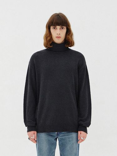 Boucle Polo Neckline Knit Top_Charcoal - V2 - Modalova