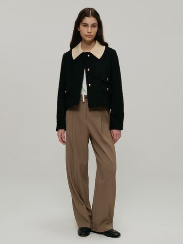 One Tuck Wide Slacks Pants_Khaki - a.t.corner - Modalova