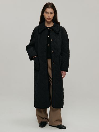 Quilting Volume Sleeve Long Coat_Black - a.t.corner - Modalova