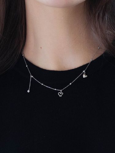 Romantic Heart Ball Chain Choker Necklace - pearlymore - Modalova