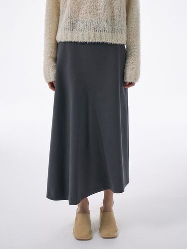 Asymmetric Long Skirt_Ocean Charcoal - Lamerei - Modalova