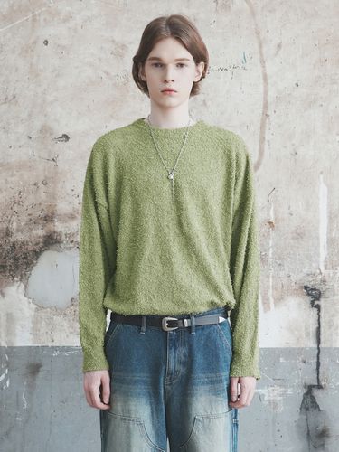 Solid Over Knit Pullover [Green] - WAAR FOR MEN - Modalova