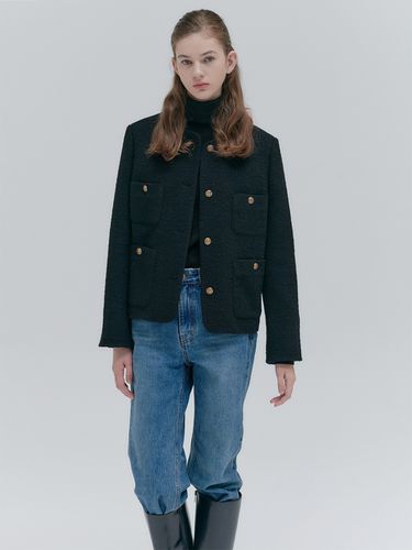 Tweed Cropped Jacket - Black - NILBY P - Modalova