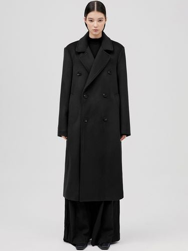 Oversized Double Long Coat [Black] - FLARE UP - Modalova