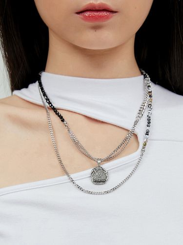 Layered Necklace Silver - FLARE UP - Modalova