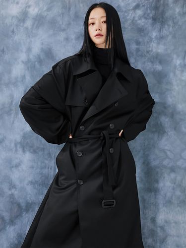 Oversized Trench Coat Black - FLARE UP - Modalova