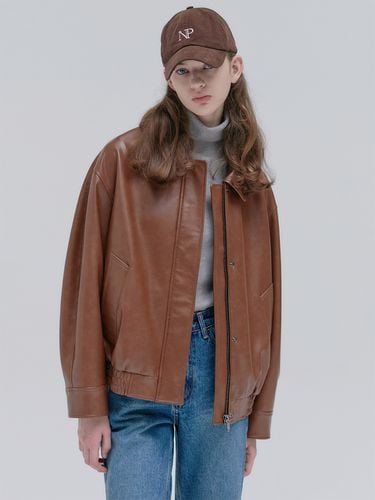 Leather Zip-up Blouson Jacket - NILBY P - Modalova