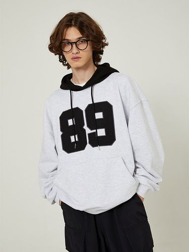 Color Block Number Logo Hoodie _ - WAIKEI - Modalova