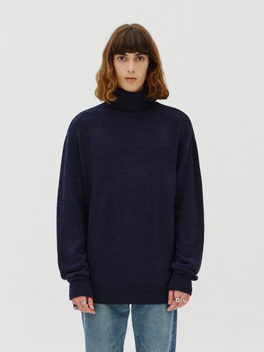 Boucle Polo Knit Top_Navy - V2 - Modalova