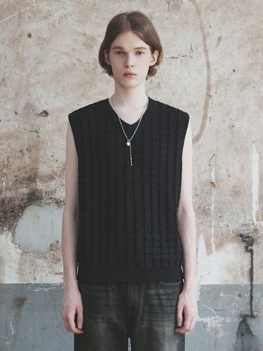 Knit Vest [Black] - WAAR FOR MEN - Modalova