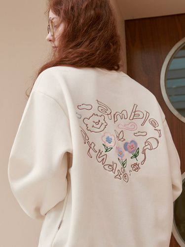 Oversized Flower Heart Sweatshirt - AMBLER - Modalova