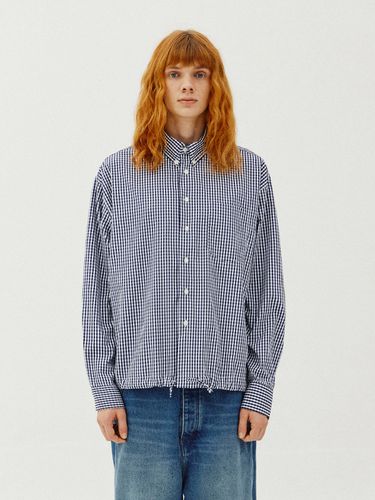 Checkered Cropped Shirt_Navy - V2 - Modalova