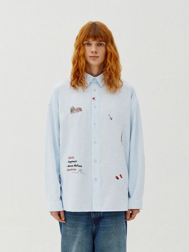 Embroidered Box Shirt_Sky Blue - V2 - Modalova