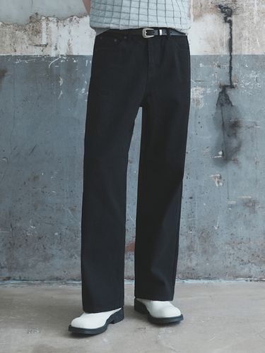 New Wide Denim Pants [Black] - WAAR FOR MEN - Modalova