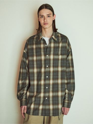 Ombre Plaid Cotton Long Sleeves Shirt - HIS HAZZYS - Modalova