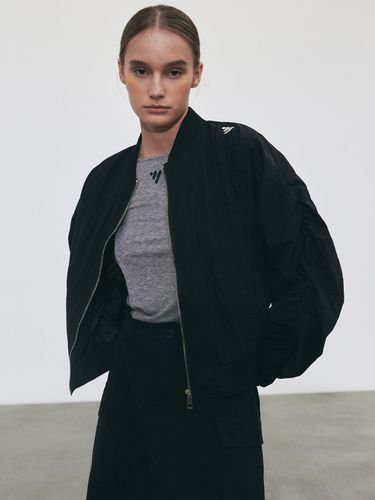 NNC Shirring Bomber Jacket - Black - NICK&NICOLE - Modalova