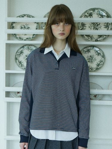 Day Stripe Collar T-shirt - Navy - AVAM HOME - Modalova