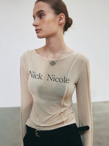 Nick Pintuck Line LS Top - Beige - NICK&NICOLE - Modalova