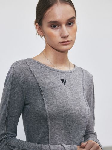 NNC Pintuck Line LS Top - Gray - NICK&NICOLE - Modalova