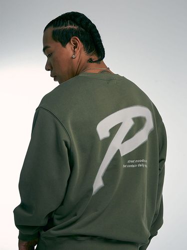 Signature Blur Sweatshirt - Khaki - PLAYIAN - Modalova