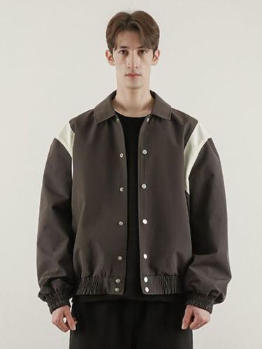 Nylon Varsity Jacket _ Brown - LIEU HOMME - Modalova