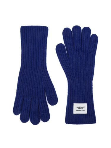 Finger Hole] Solid Wool Cashmere Gloves_Blue - JILLSTUART - Modalova