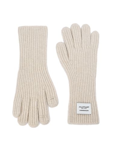 Finger Hole] Solid Wool Cashmere Gloves_Beige - JILLSTUART - Modalova