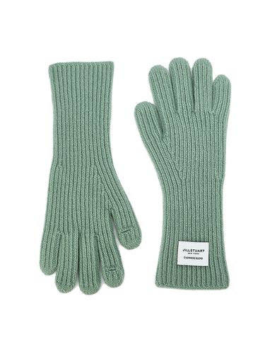 Finger Hole] Solid Wool Cashmere Gloves_Green - JILLSTUART - Modalova