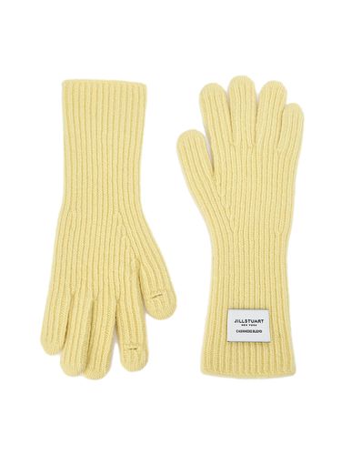 Finger Hole] Solid Wool Cashmere Gloves_Yellow - JILLSTUART - Modalova