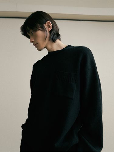 Lambswool Crewneck Knit (Black) - endoor - Modalova