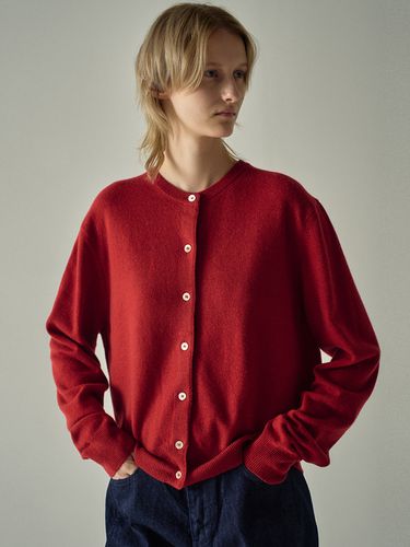 Cashmere Essential Cardigan - Red - FACADE PATTERN - Modalova