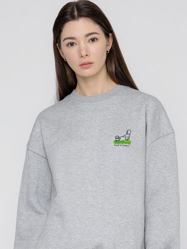 UNISEX]Human Puppy Walk Back Logo Sweatshirt_Grey - GRAVER - Modalova