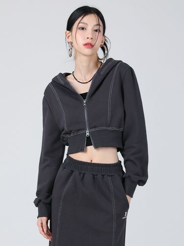 Rora Stitch Crop Hoodie Zip-Up - AVANDRESS - Modalova