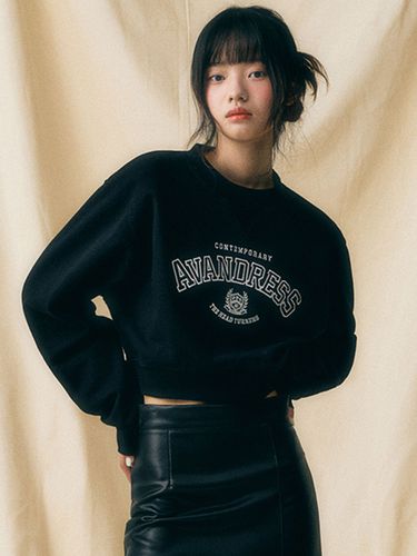 Royal Leather Crop Sweatshirt_Black - AVANDRESS - Modalova